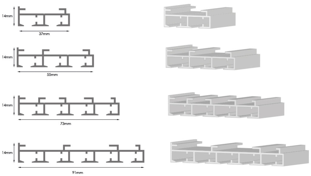 Panneaux japonais rail Louvers